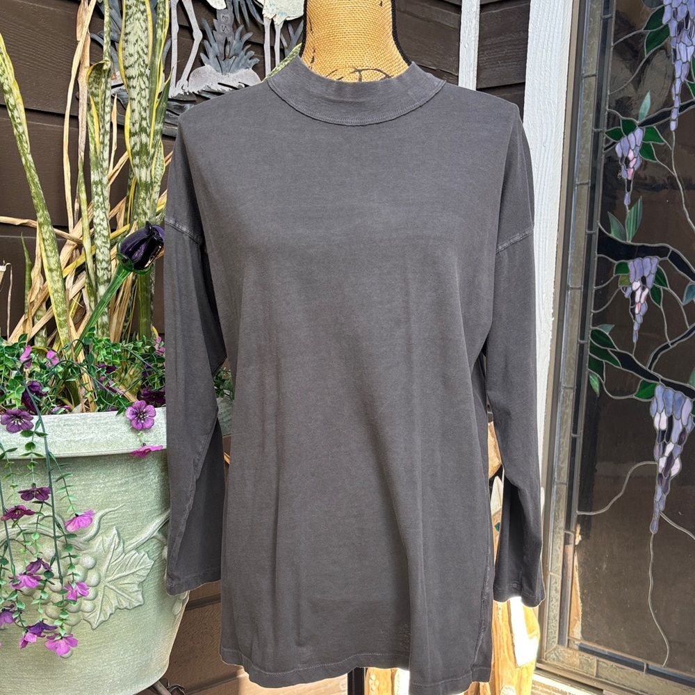 We The Free Charcoal Long Sleeve Tunic Top